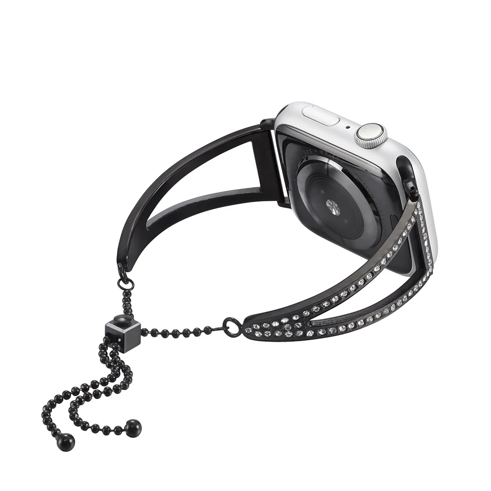 Женский браслет для Apple Watch 38 мм 42 40 44 из нержавеющей стали с бриллиантами модный
