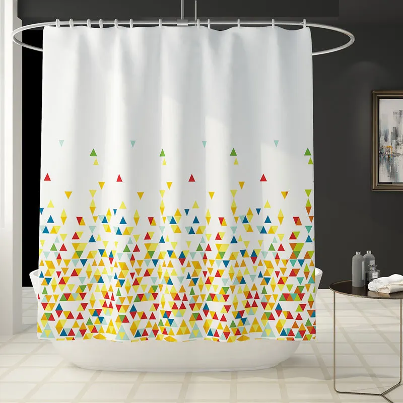 Красочная занавеска для душа с принтом 4 шт. ковровое покрытие крышка для унитаза коврик для ванной набор занавесок для ванной комнаты 12 крючков - Цвет: Shower Curtain
