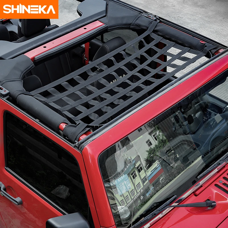 Skup SHINEKA dachu hamak wodoodporna pokrywa reszta sieci dla Jeep Wrangler TJ JK JKU JL 1997 2019 akcesoriów zewnętrznych