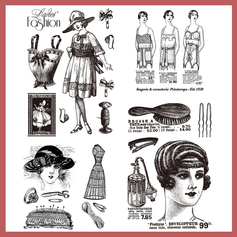 

Vintage Character Clear Stamps For Scrapbooking Transparents Silicone Seal Stamps Card Photo Album Gift Box Decoration ST0017