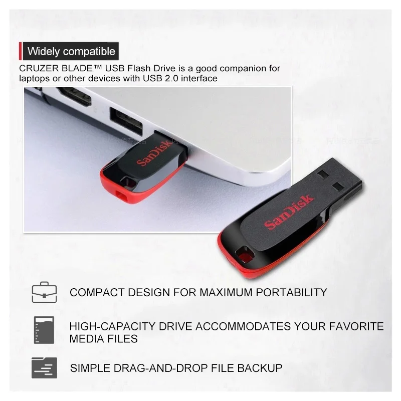 Sandisk CZ50 usb2.0 флеш-накопитель 8 ГБ 16 ГБ 32 ГБ 64 Гб 128 ГБ мини usb флеш-накопитель карта памяти U диск