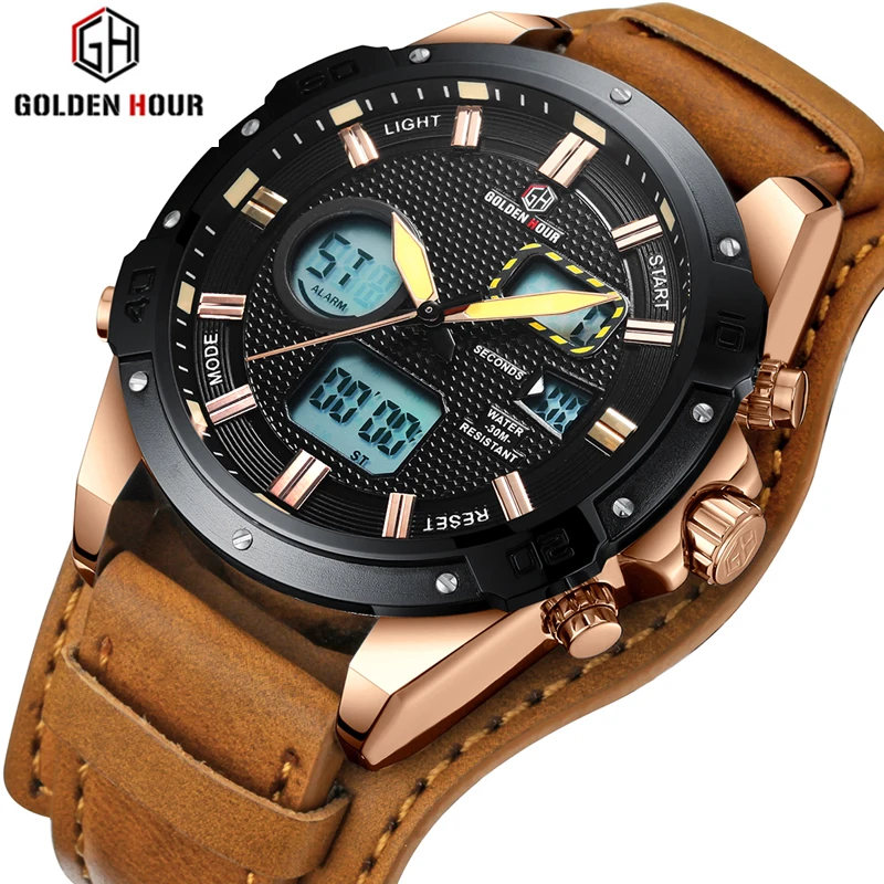 

Watch Men Luxury Brand Fashion Sport Watches Men's Waterproof Analog Quartz Date Clock Man Leather Army Military Wrist Watch New