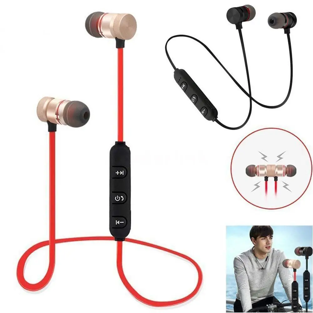 

Metal Magnetic Earphone Wireless Bluetooth V4.1 Sports In-ear Stereo Headset Metal Magnetic Earphone
