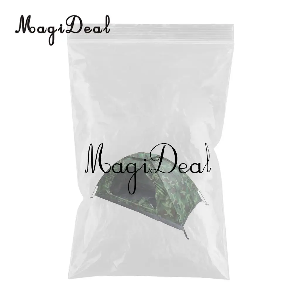 MagiDeal Outdoor Waterproof Windproof Anti-UV Single Camouflage Tent with Tent Nails and Storage Bag