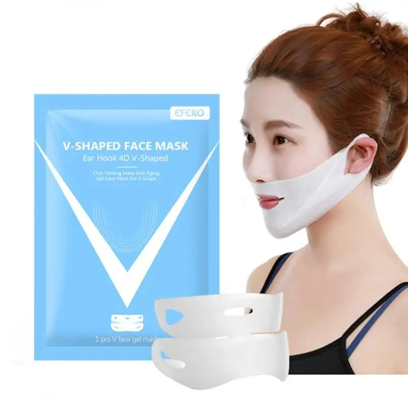 

4d Lifting V Shape Face Mask Chin Cheek Lift Thin Face Mask Face Slimming Ear Hanging Hydrogel Neck Slim Beauty Skin Care Tool