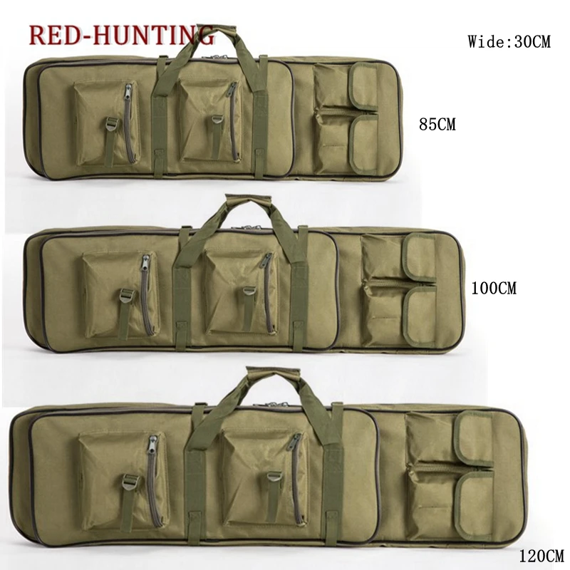Caça Militar Mochila Tático Airsoft Náilon Quadrado Transportar Dupla Carabina Rifle Bolsa Tan 85 100 120cm