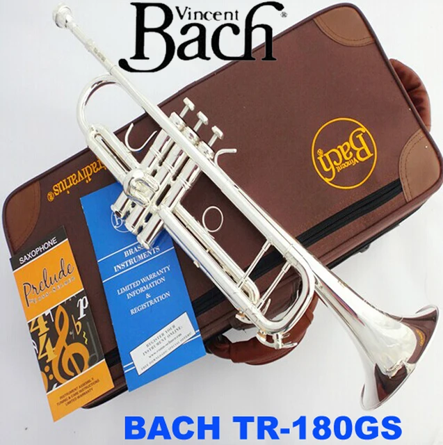 Cheap Brand New Bach Trumpet tr-180gs French Brand Silveriness Bach tr-180gs Small Musical Instrument Professional Grade
