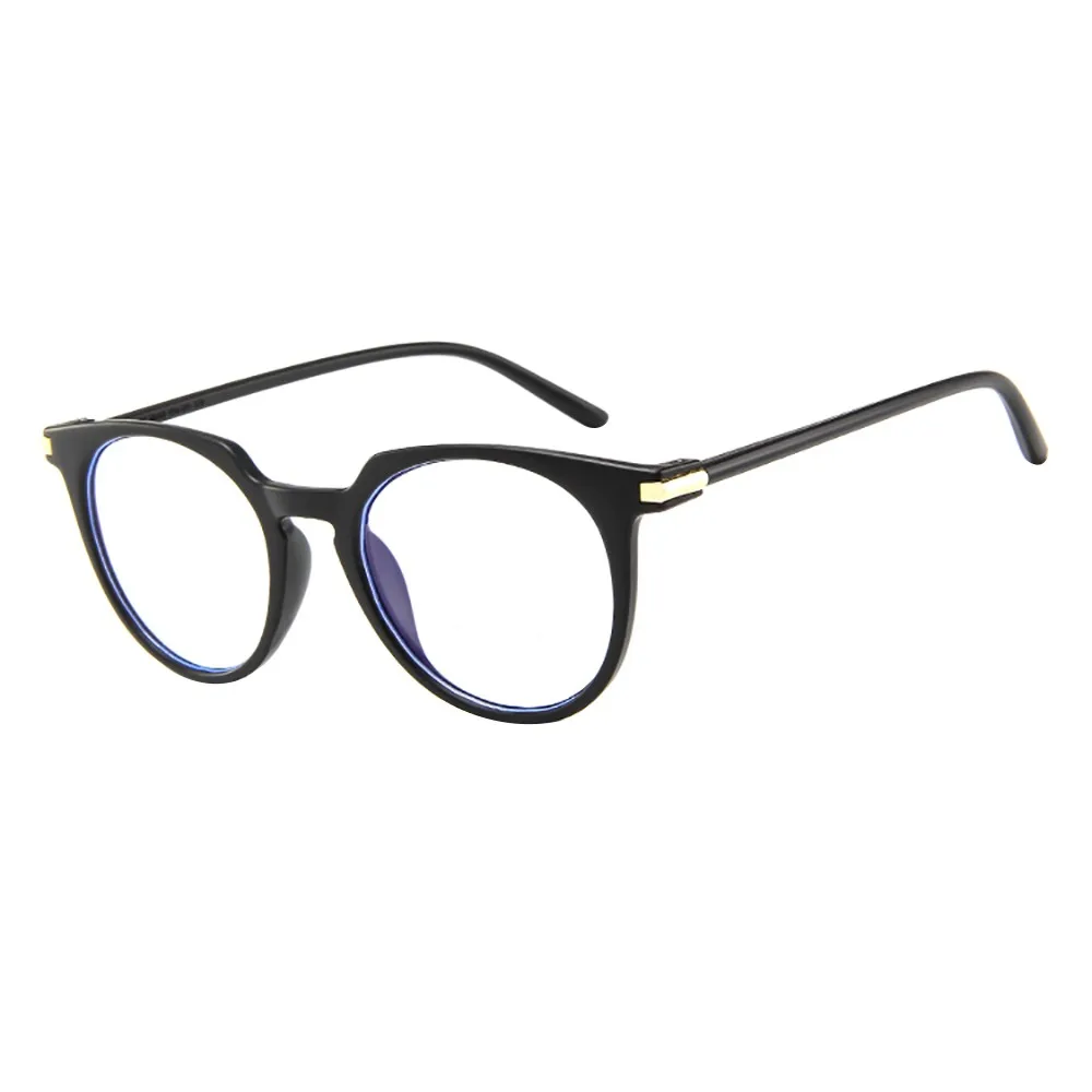 Корейские студенческие очки для компьютера, женские и мужские круглые овальные очки для глаз, прозрачные плоские линзы, близорукость, оправы по рецепту#30 - Название цвета: B