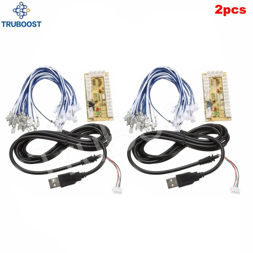 

2pcs DIY Zero Delay Arcade Replacement Parts Mayitr USB Arcade Encoder PC to Joystick And 4.8mm Wire Cables