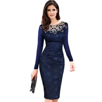 

Women Vintage Plus Size Spring Dress Casual Embroidery Floral Lace Party Dresses Club Slim Sexy Pencil Bodycon Dress Female