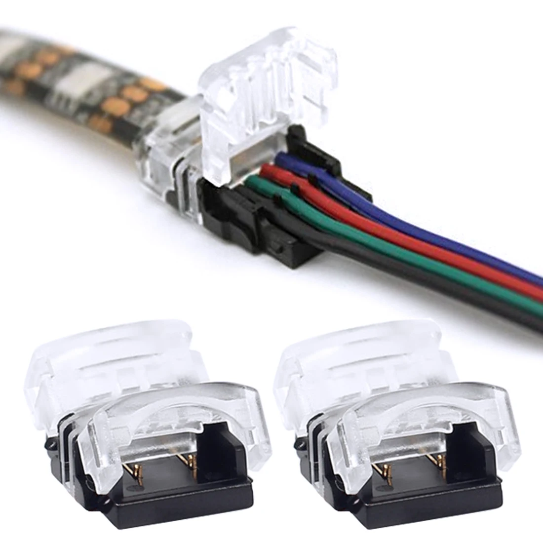 

1pcs IP65 Waterproof 4 pin LED Strip Connector to Wire Connector for 10mm RGB 5050 LED Tape Connector