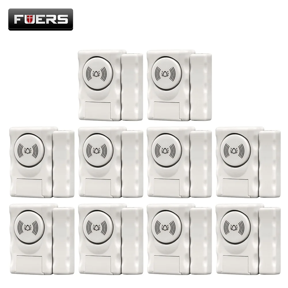 

Fuers 10pcs/lot Door Window Wireless Burglar Alarm Magnetic Door Sensor Work Alone Home Safety Security System Detectors