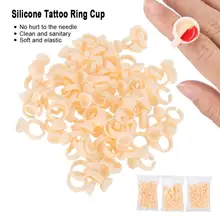 100 шт бровей Тату кольцо чашка пигмент для микроблейдинга клей держатель разделитель татуировки чернила пигмент держатель чашка постоянный макияж