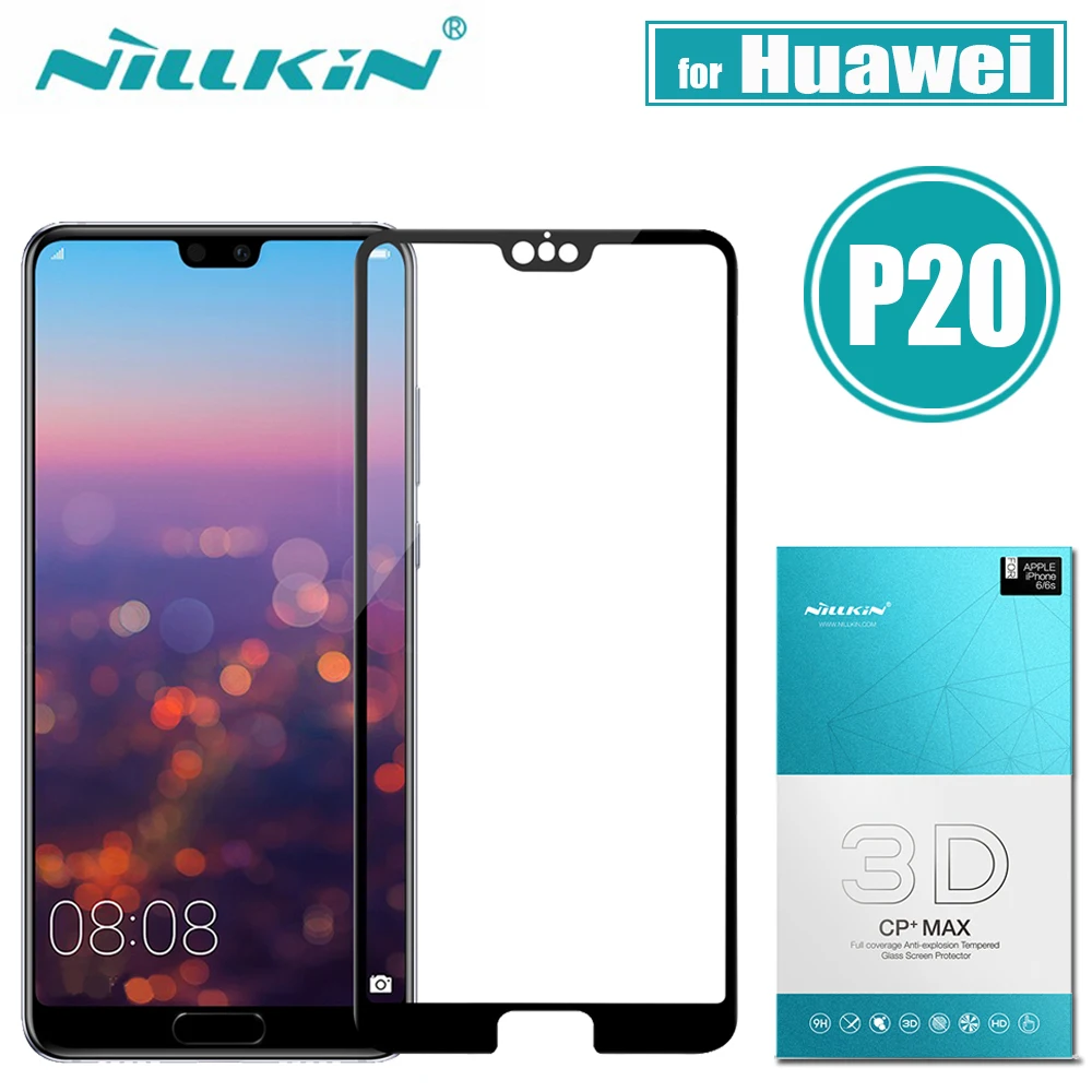 

Huawei P20 Tempered Glass Screen Protector Nillkin 3D CP+MAX Full Cover Protective Glass Flim for Huawei P20 5.8'' Nilkin Glass