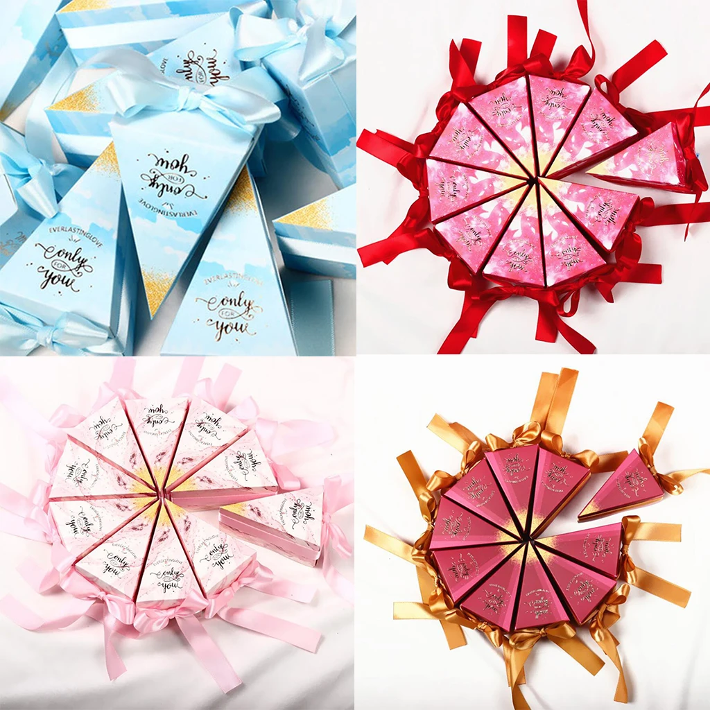 Pack of 10 Fashion Triangle Shape Sweets Chocolate Candy Boxes Gift