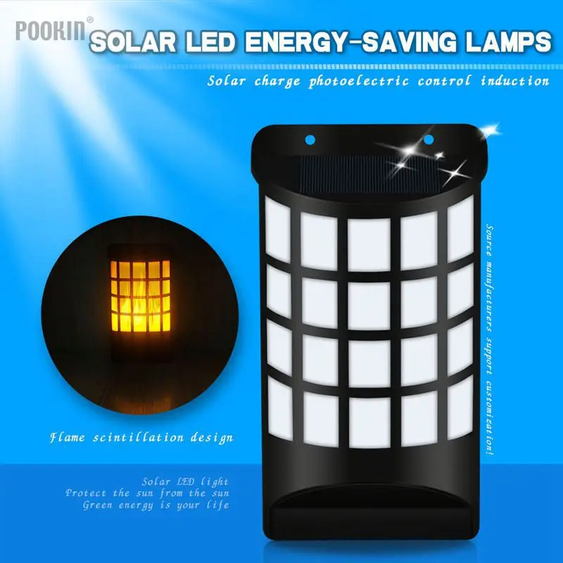 

Creative LED Solar Flicker Flame Light 66PCS LEDS Light-Sensor Solar Lights Outdoor Waterproof Solar Garden Wall Lights