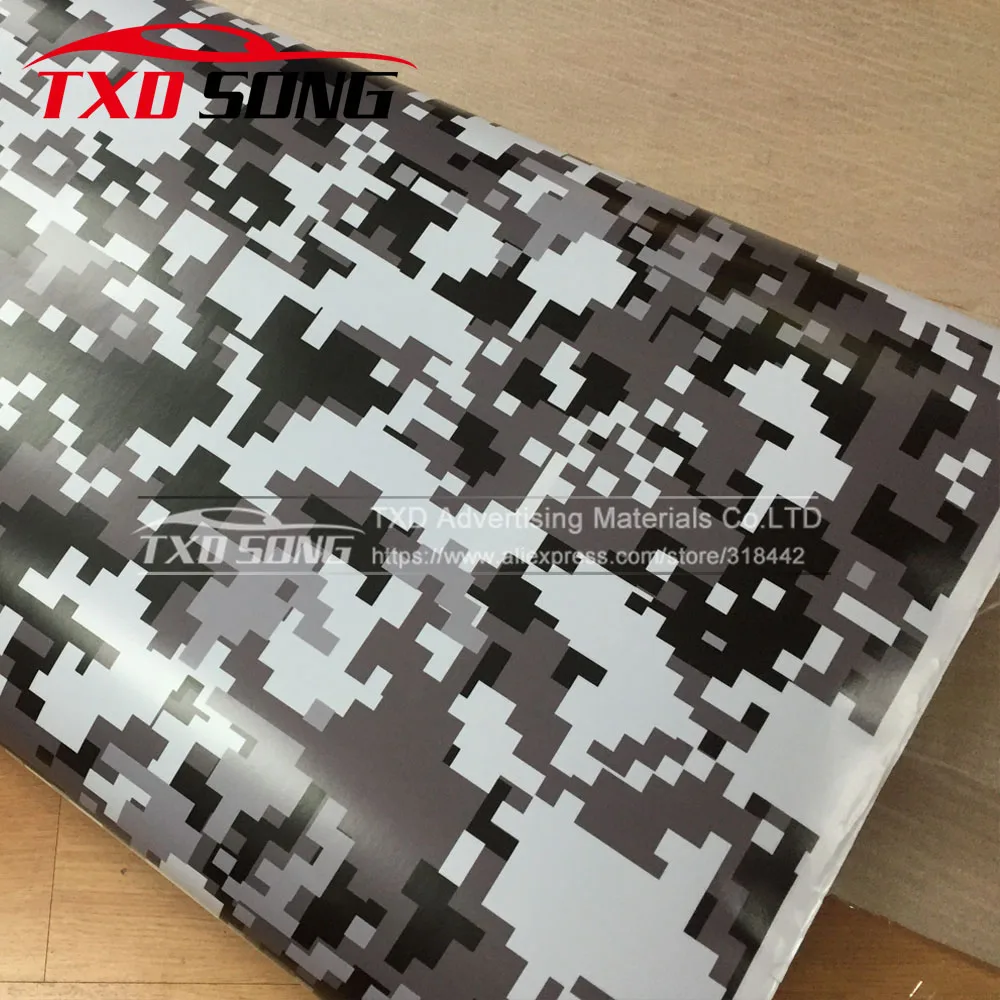 

Premium black white digital Camo Vinyl Wrap Camouflage Film With Air Bubble Free For Car Wrapping Motocycle Decal Graphics