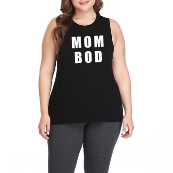 

Womens Funny Mom Bod Plus Size Workout Casual Muscle Tank Vest