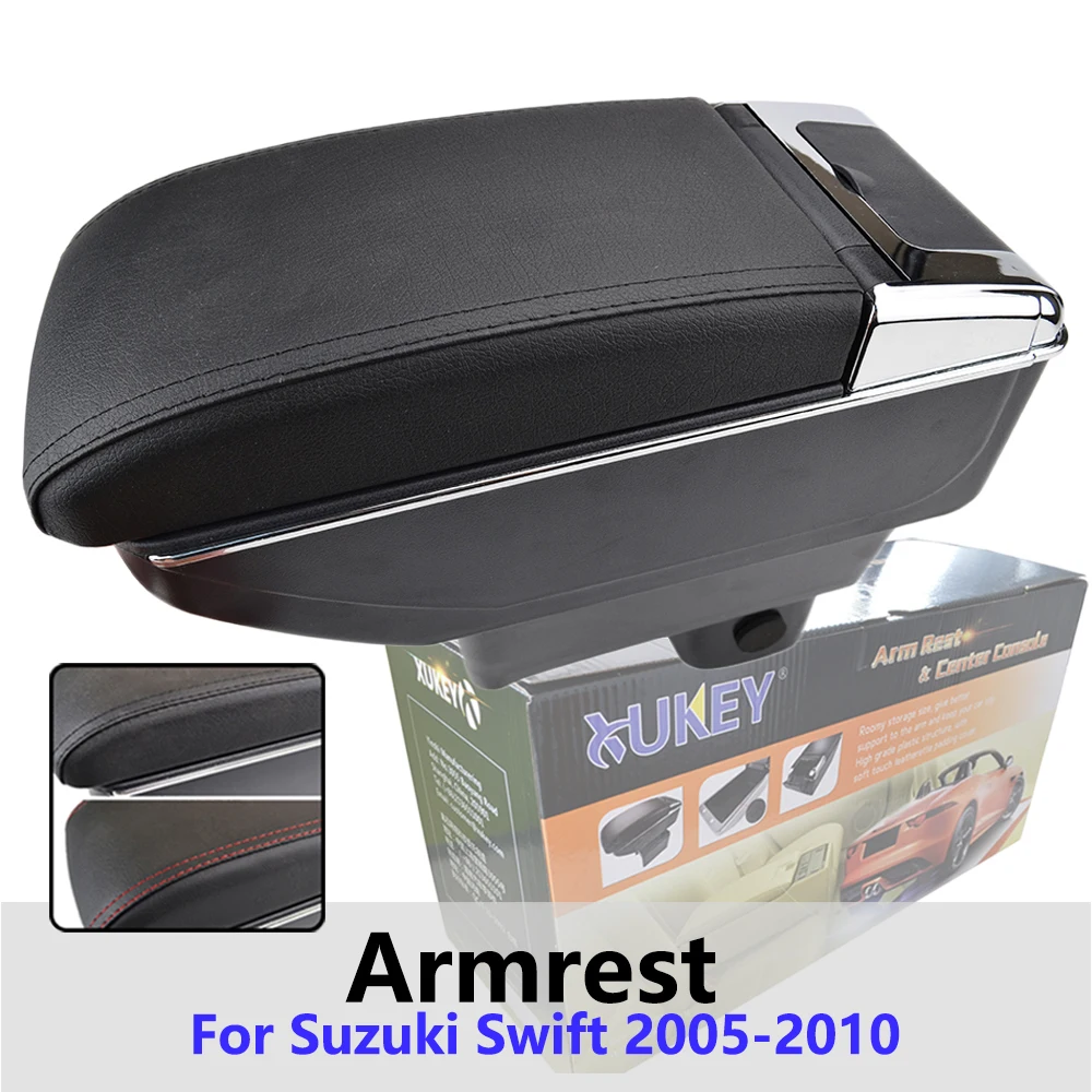 

Xukey Central Armrest For Suzuki Swift 2005 - 2010 Console Center Black Storage Car Styling Box Ashtray 2007 2008