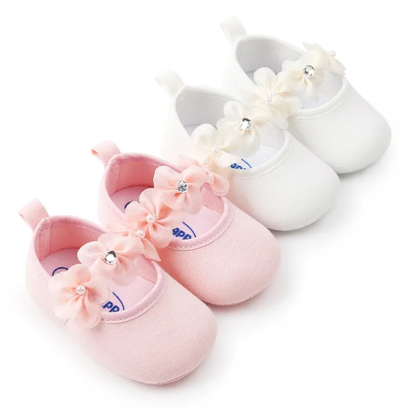 

Baby Gilr Shoes Elastic Bow Cute Little Flowers Princess Toddler Shoes Soft Sole Non-slip Shoes Toddler Girls First Walk Shoes N
