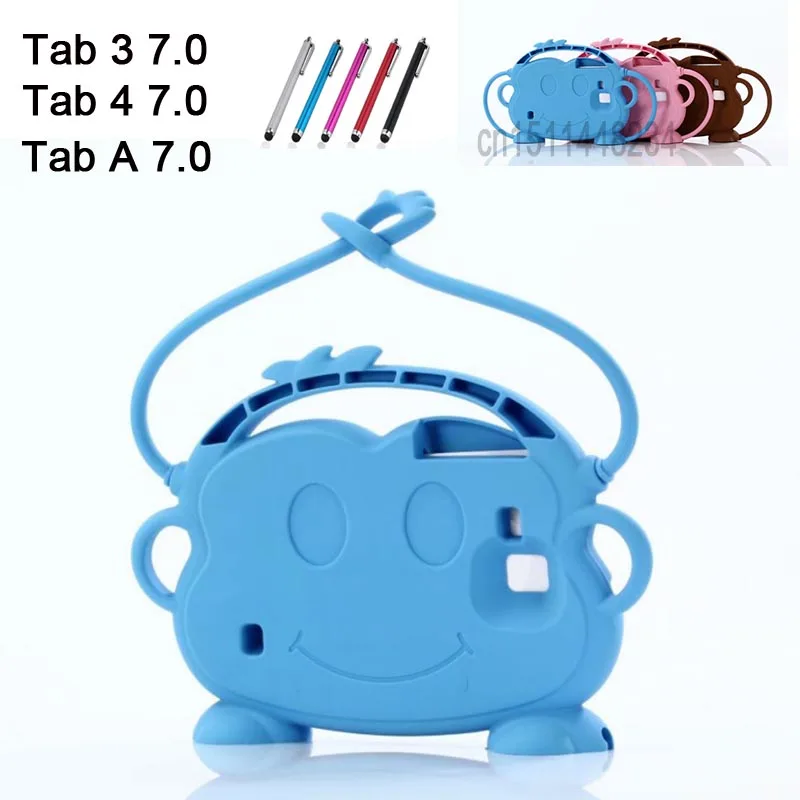 

AORUiiKA Child baby Shockproof Silicone case For Samsung Galaxy Tab 3 4 7.0 A A6 7.0 T110 T113 T116 T210 P3200 TT280 T285 Cover