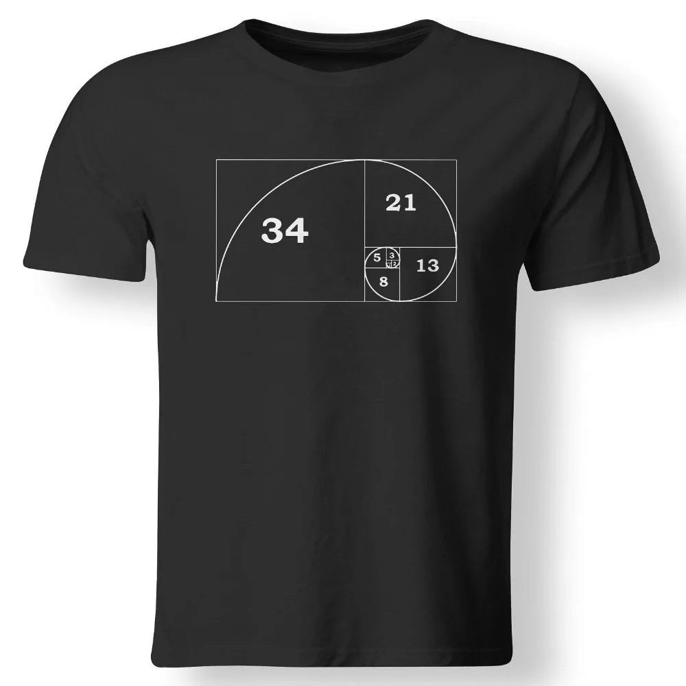 

Natural Cotton Printed Man Round Collar T Shirt Fibonacci Spiral Golden Ratio Math Graphic Design Marketing Teacher Gift T-Shirt