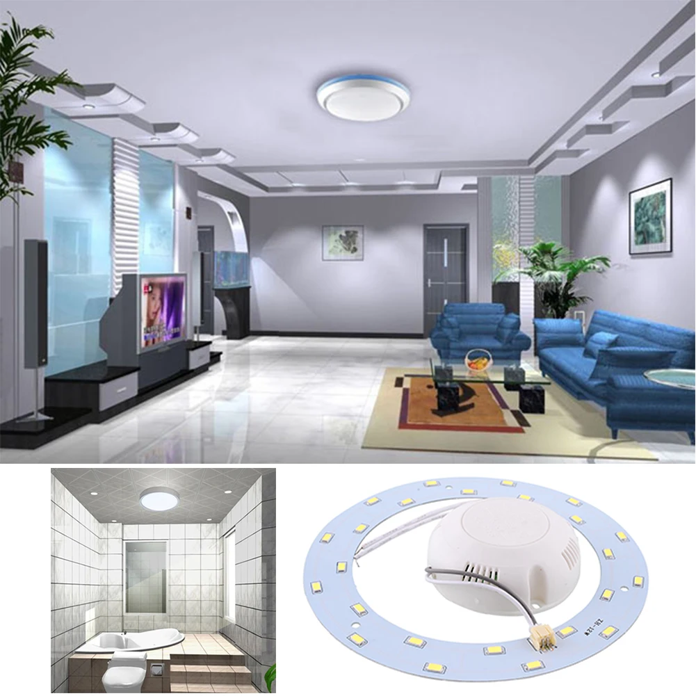 

12W 24Leds LED Ring Panel Circle Light Round Ceiling Board AC220V SMD 5730 LED Circular Lamp Board For Dining Room Pure White