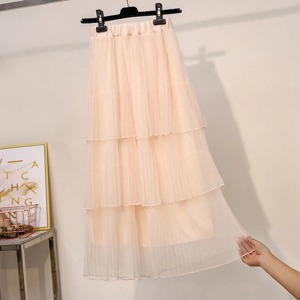 Горячая женская летняя Милая Короткая юбка праздничная пляжная длинная Плиссированная юбка с завышенной талией юбка женская faldas mujer moda Wd4