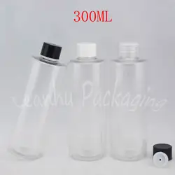 300 мл прозрачная пластиковая бутылка с плоским плечом, 300CC шампунь/тонер для подрозлива, пустой косметический контейнер (20 шт./лот)