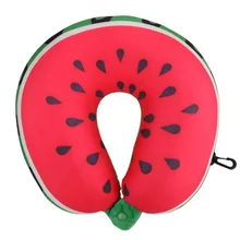 Фруктовая u-образная подушка для путешествий подушка Наночастицы подушка для шеи Подушка для автомобильных путешествий арбуз