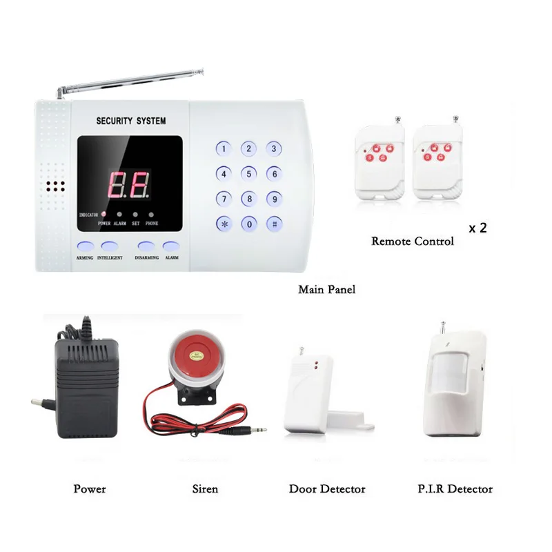 

Auto Dialer Wireless Alarm SystemEnglish control Voice 433MHz Wireless Home Security Burglar Alarm System Alarm
