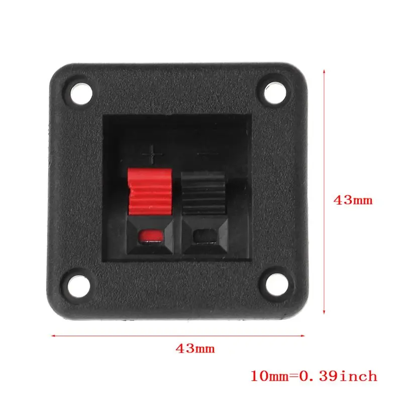 10PCS Speaker Terminal Plate 2 Position 2 Terminals Spring Clip Black Red Double Input Jack Audio Speaker