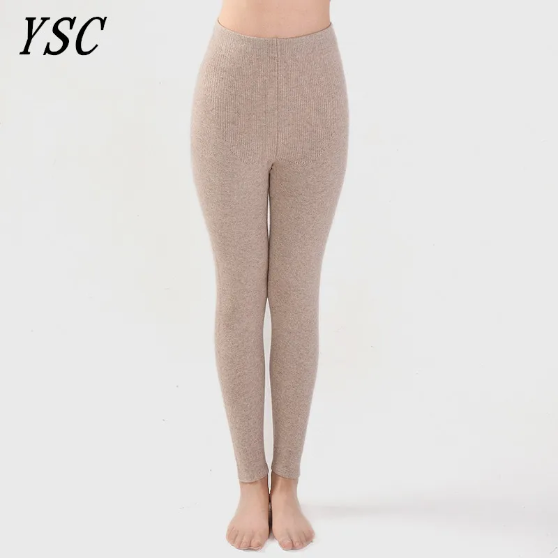 compression leggings YSC New style Women Cashmere Wool Pants Knitted Soft warmth Long Johns Spandex Leggings High-quality Slim fit style scrunch leggings Leggings