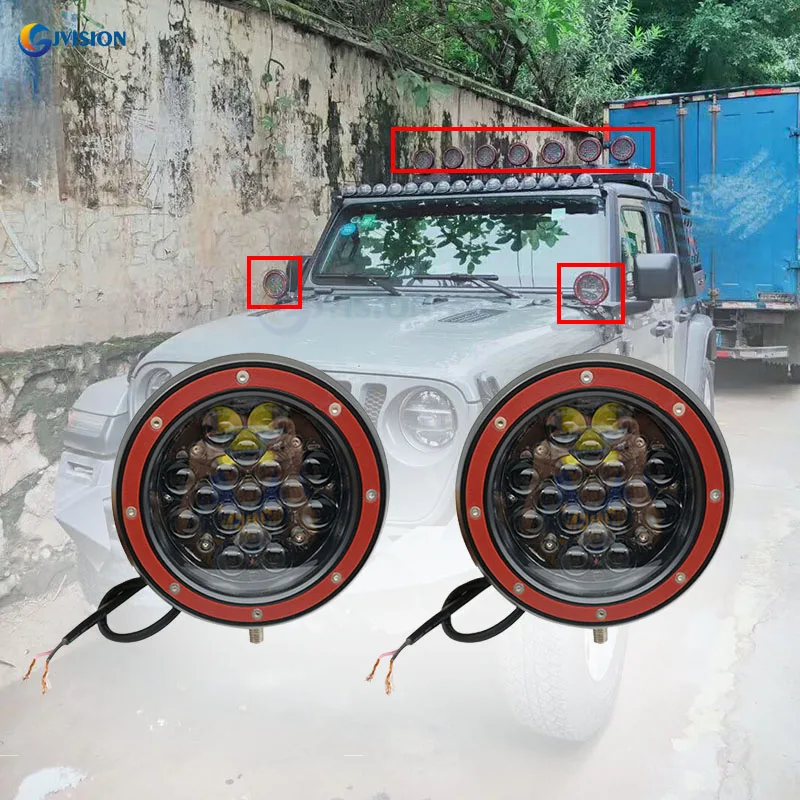 Round 5 inch Offroad LED Light Bar Flood Spot beam 12V Spotlight for Jeep ATV UAZ SUV 4WD 4X4 Truck Tractor Work light | Автомобили и