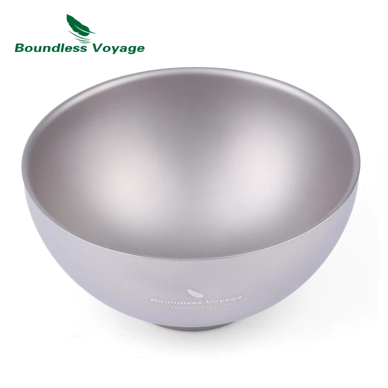 Boundless Voyage Camping Titanium de doble pared Bowl al aire libre mochilero tazón 79,1G Ti1537B