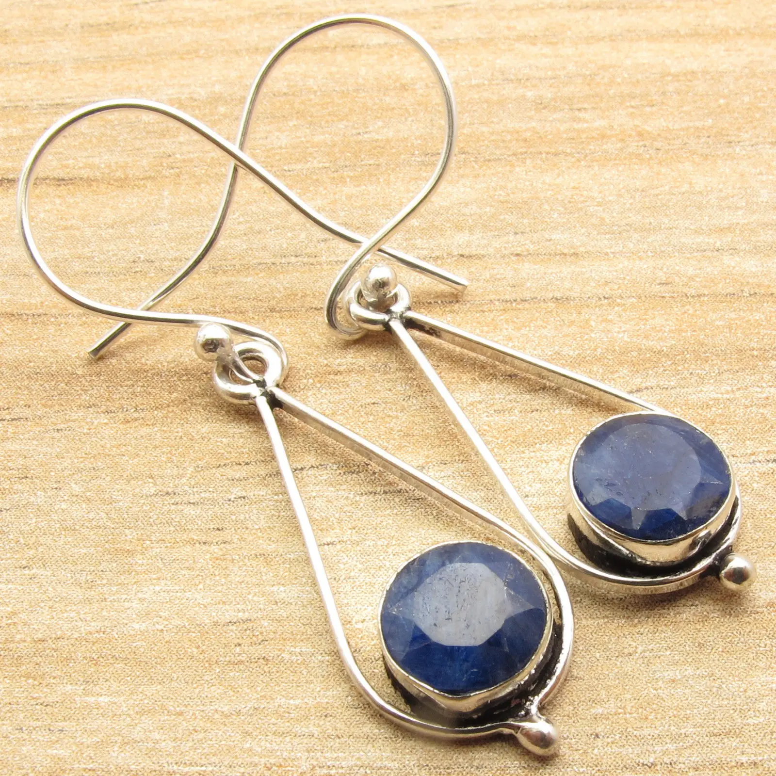 Silver Overlay Earrings, Low Price sappfire Gem Birthstone Jewellery 4.