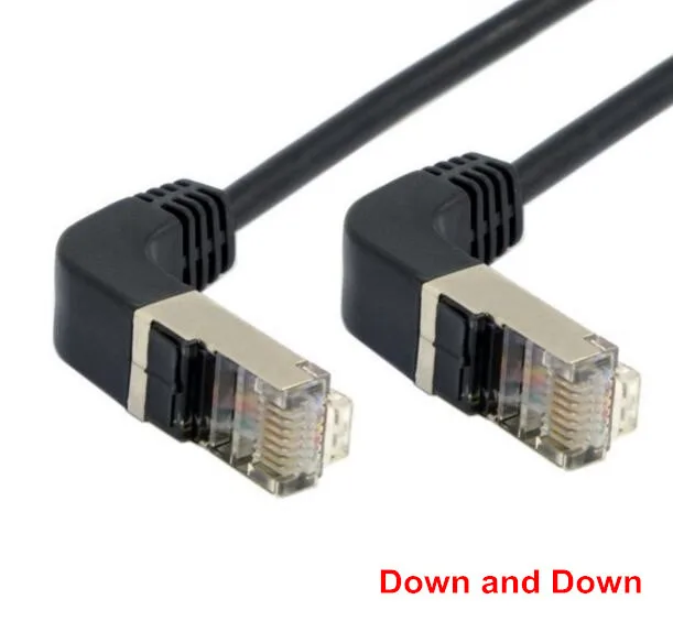 Локоть вниз и вверх Угловой 90 градусов cat5e 8P8C FTP STP UTP Cat 5e Ethernet сетевой кабель RJ45