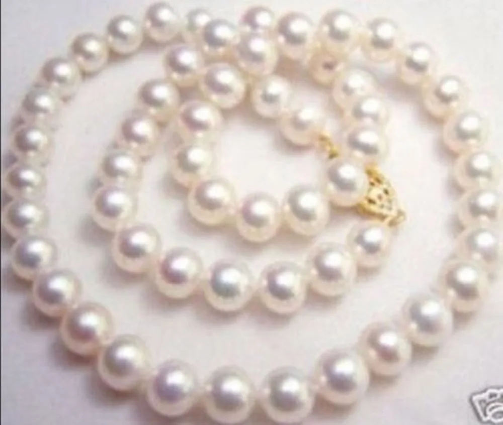 

Hot sale new Style >>>>>8-9MM NATURAL WHITE SOUTH SEA PEARL NECKLACE 17"AAAARL NECKLACE