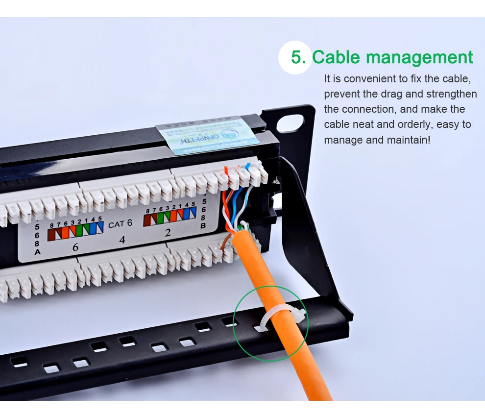 OFNPFTTH Ethernet Патч-панель CAT6 24 P стандарт 1u 19 дюймов стойка с кабелем управления