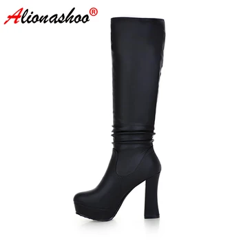 

Women Boots Black Sexy Fetish Dance Nightclub Party Shoes Extreme High Heels Platform Boots For Ladies Plus size 34-39