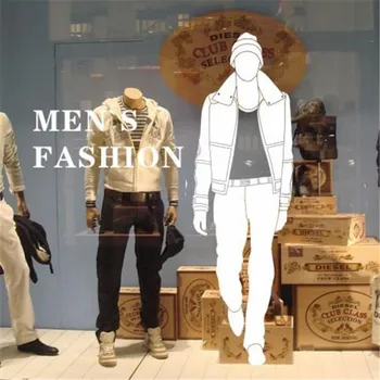 

Man Clothes Shop Store Vinyl Wall Sticker Fashion Glass Waterproof Removeable Decal Bedroom Home Decorative Decoration