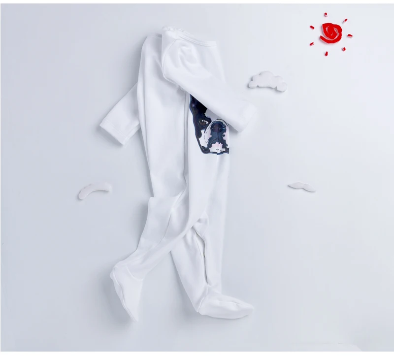 Baby Jumpsuit Cotton Baby Overalls Bulldog Long Sleeve Rompers Clothing Cotton Dog Anima 2022New Autumn/Winter Newborn Girl Boy Jumpsuit hat Cute Infant Baby Girls Romper