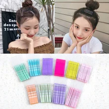 14 шт./лот цветные заколки для волос для девочек, Женские Простые невидимые волнистые парикмахерские шпильки, металлические заколки для волос, аксессуары для волос