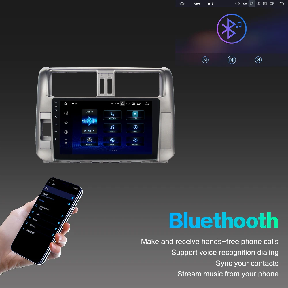 Perfect Car 1 din IPS Android 9.0 Multimedia player for Toyota Prado 150 2010 2011 2012 2013 Autoradio built-in GPS 4Gb+64Gb DSP HDMI 1