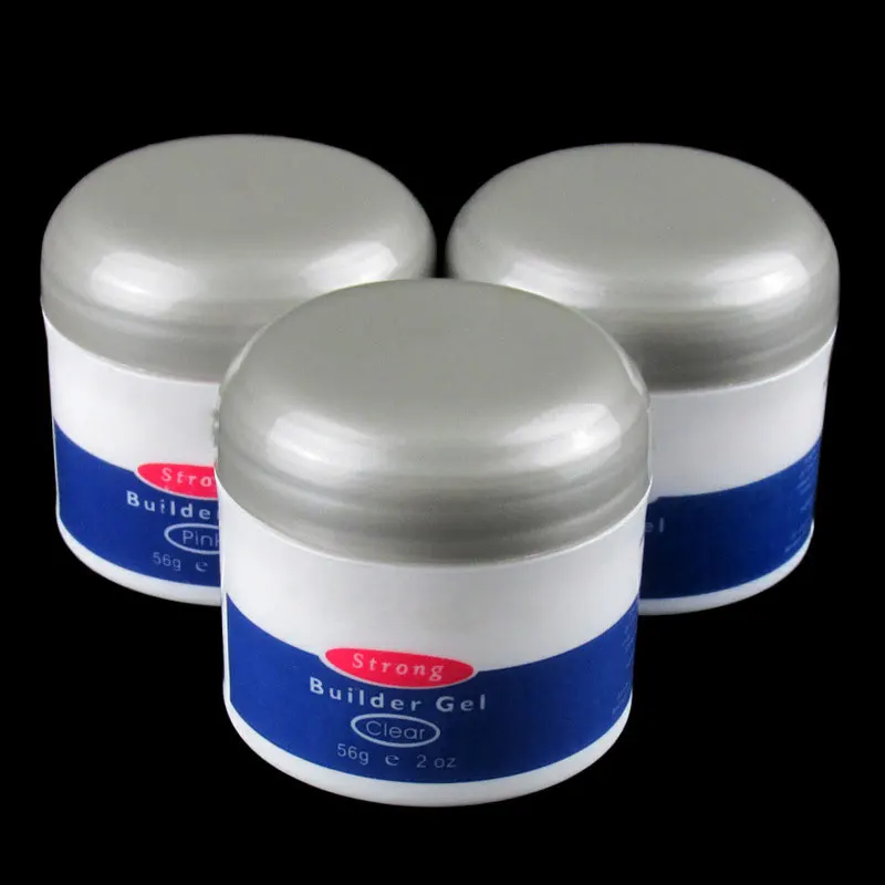 Alta calidad constructor Gel de uñas rosa claro blanco salón de belleza 2 oz/56g fuerte UV Gel arte de uñas falsa consejos extensión