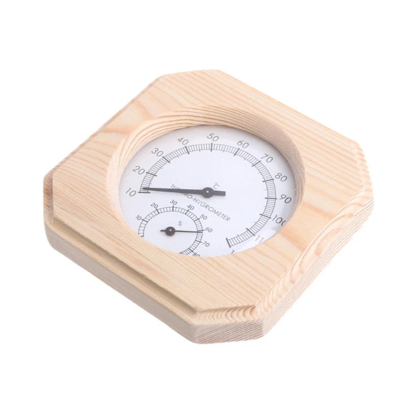 Деревянный термометр для сауны, гигрометр, гигротермограф, температурный инструмент#0616