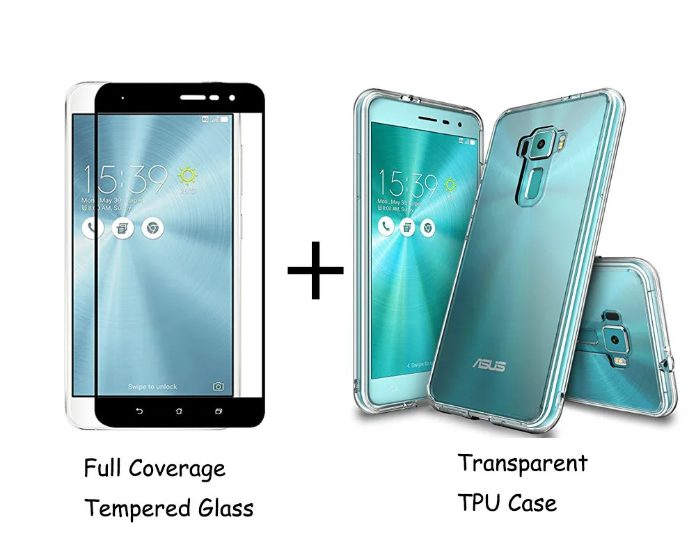 Прозрачный силиконовый чехол из ТПУ для Asus Zenfone 3 ZE552KL 0 мм 2.5D 9H с полным покрытием