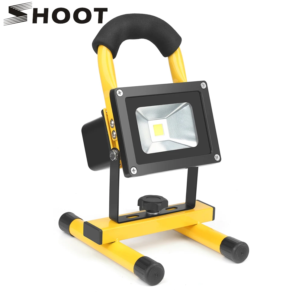 

SHOOT 10W LED Portable Spotlight Work Light Lamp Torch Rechargeable Emergency Outdoors Camping Light Outside Lantern Flashlight