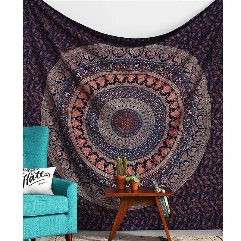 India Bohemian Elephant Mandala Tapestry Dorm Decor Hippy Hippie