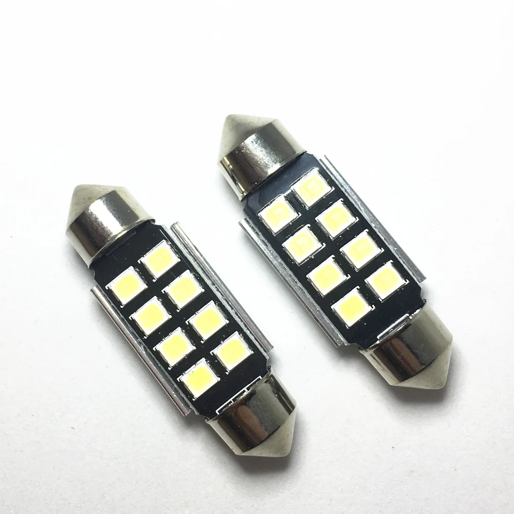 2pcs Festoon LED Interior Reading Lights - Error-Free White/Ice Blue Dome Bulbs